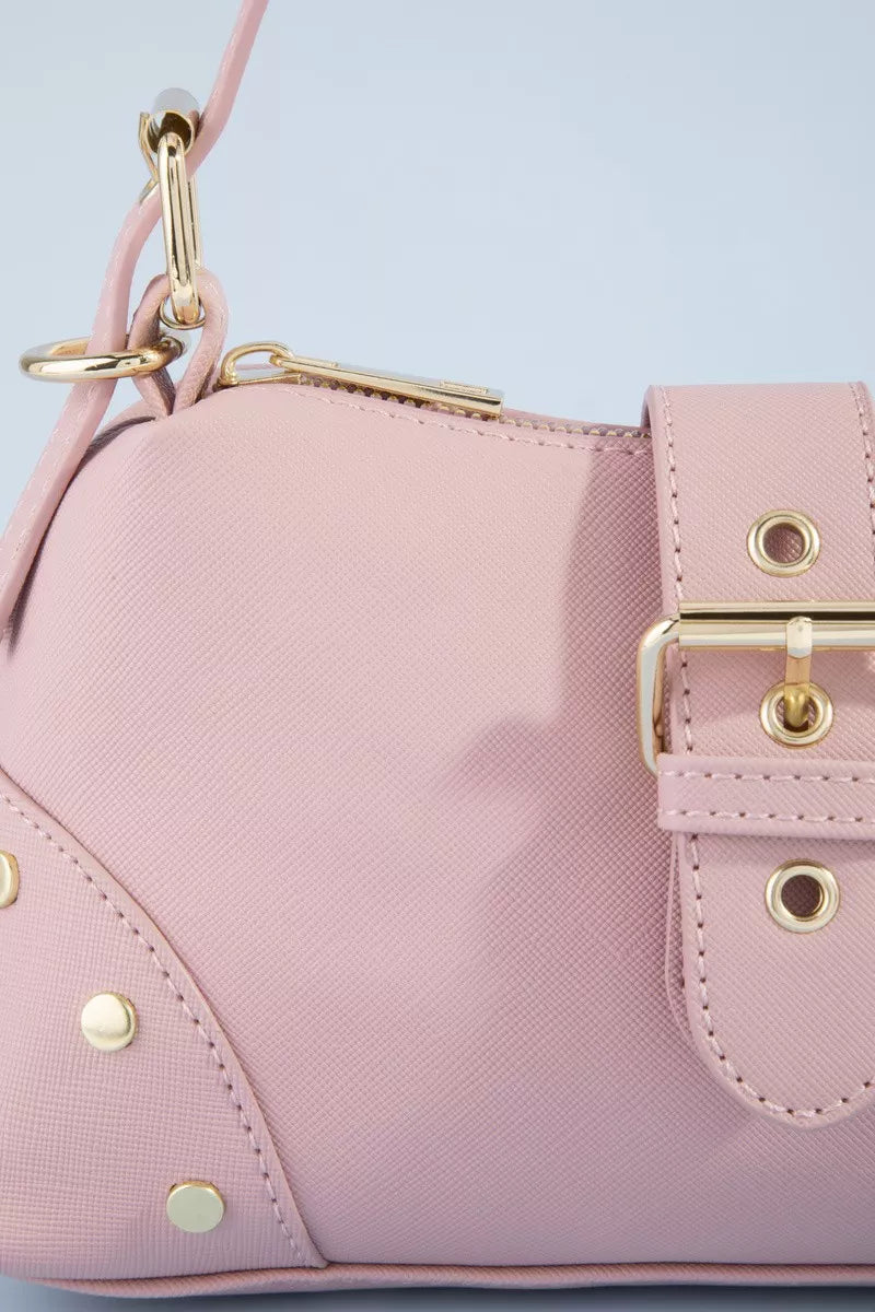 fame-studded-saffiano-buckle-strap-shoulder-bag 4