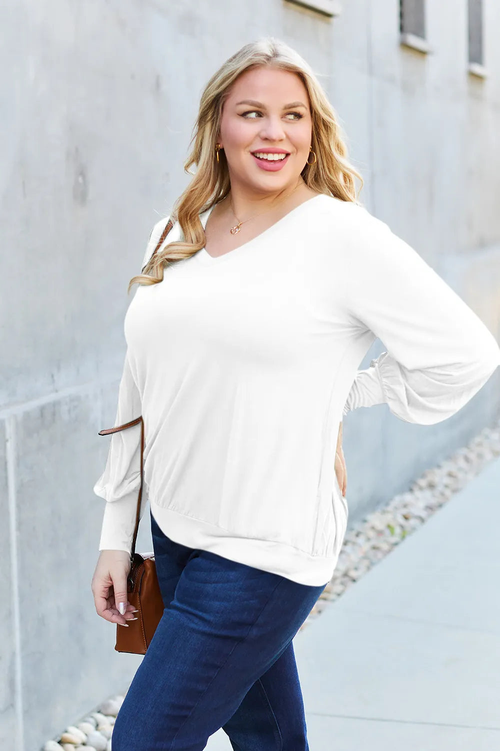 basic-bae-full-size-v-neck-lantern-sleeve-top image 29