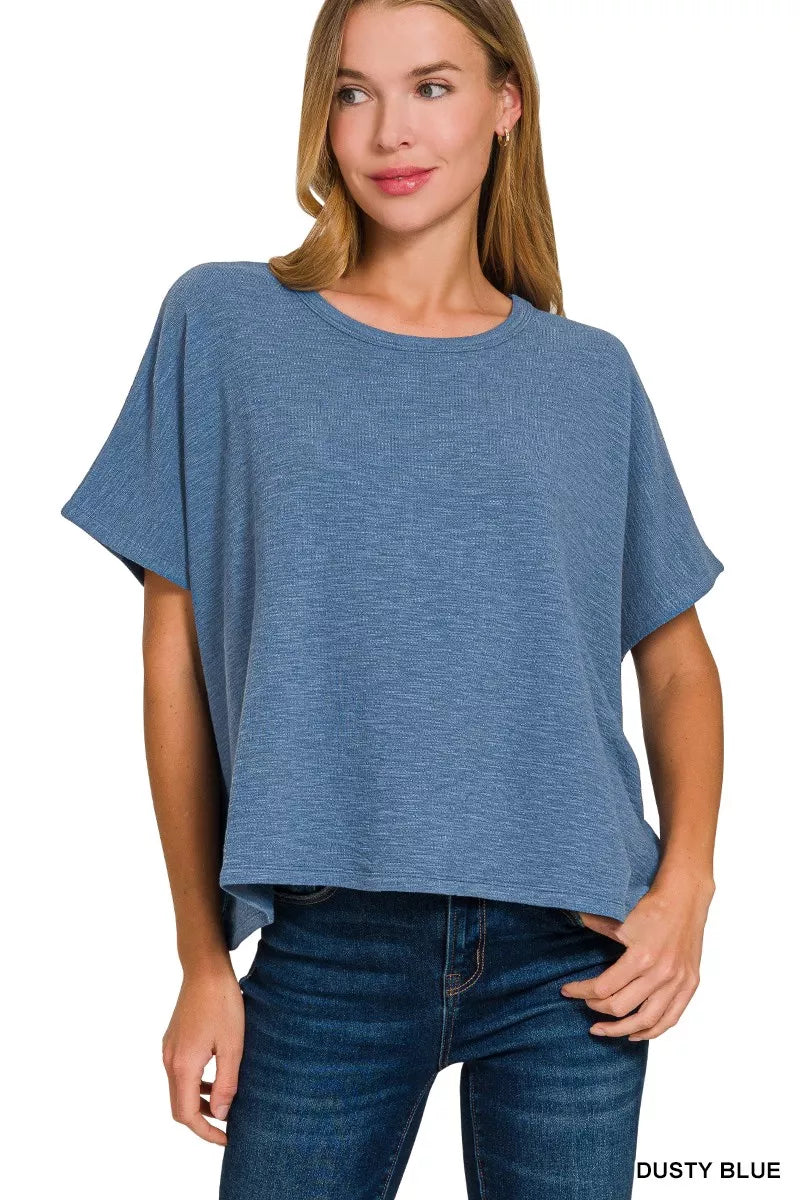 zenana-cotton-slub-oversized-tee image 1