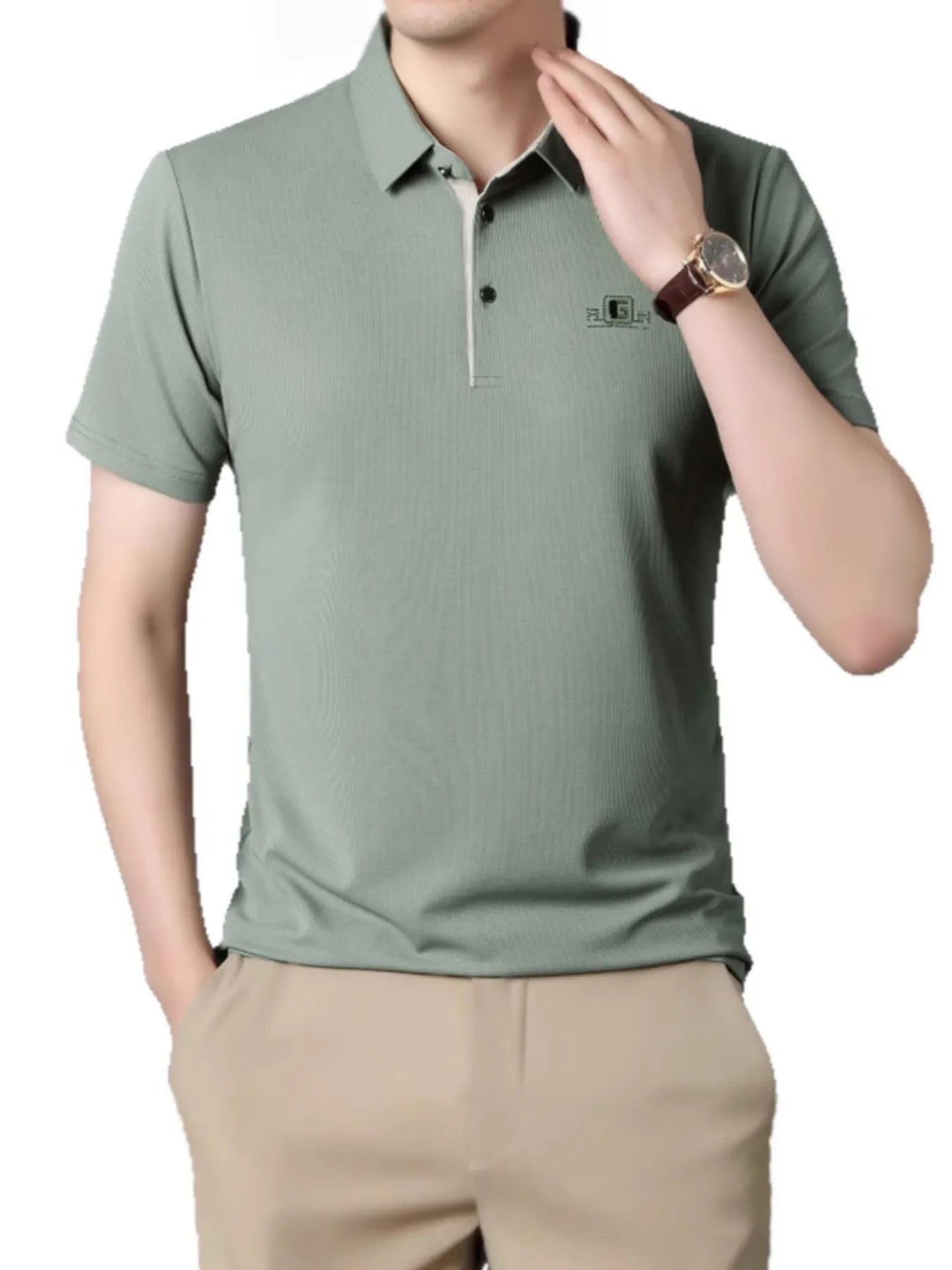 Men's Plus Size Button Detail Short Sleeve Polo | Tampa Bay Discounts