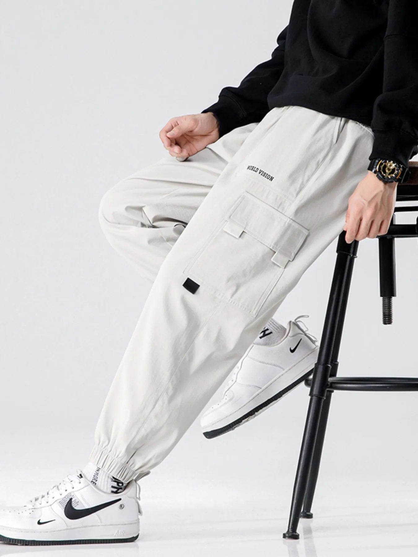 Men's Plus Size Wide Leg Cargo Joggers | Tampa Bay Discounts