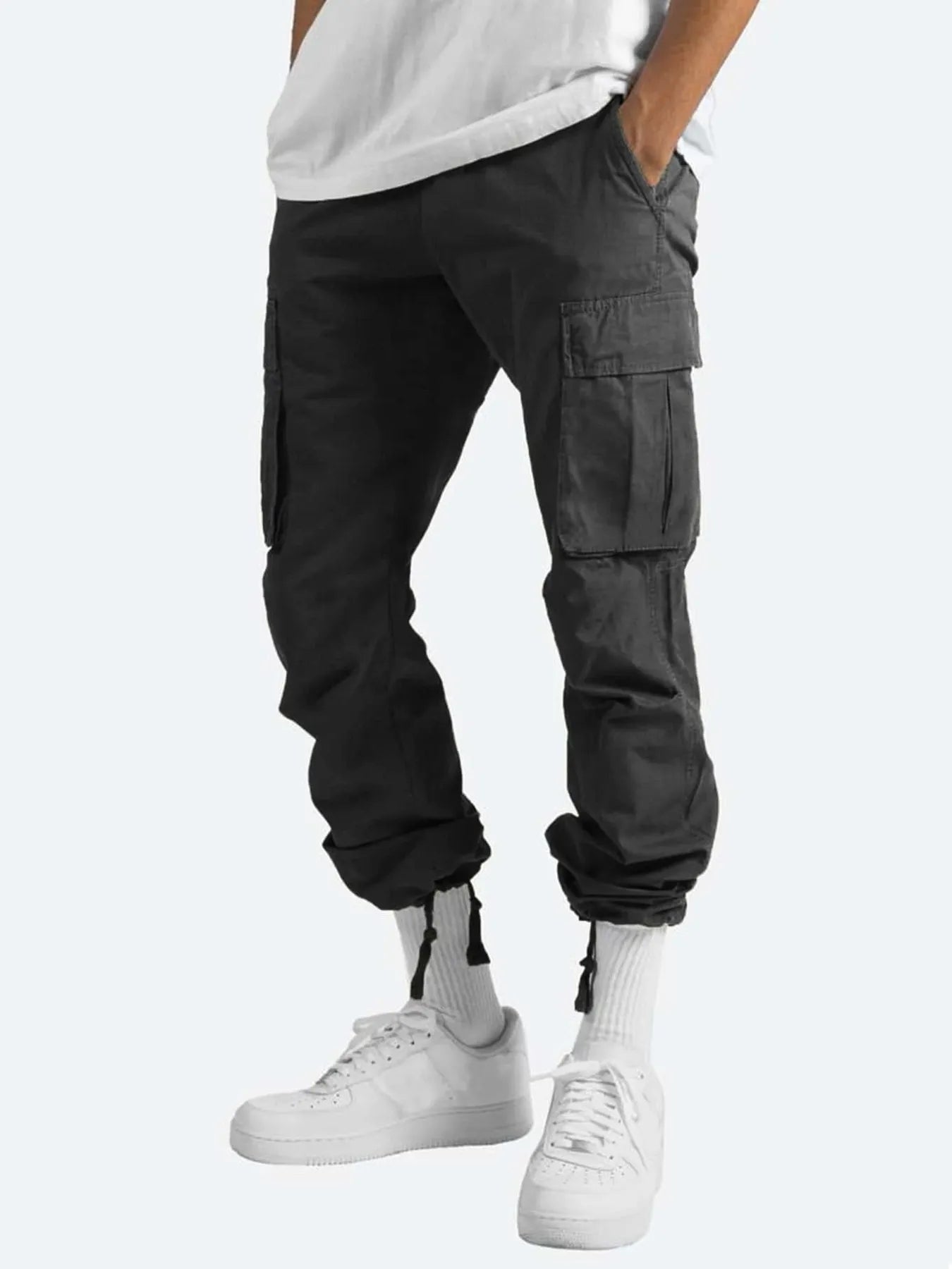 Men's Full Size Drawstring Cargo Pants Plus Size | Tampa Bay Discounts