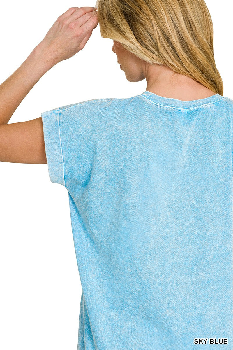 zenana-halo-snow-washed-cuffed-short-sleeve-tee-3 image 5