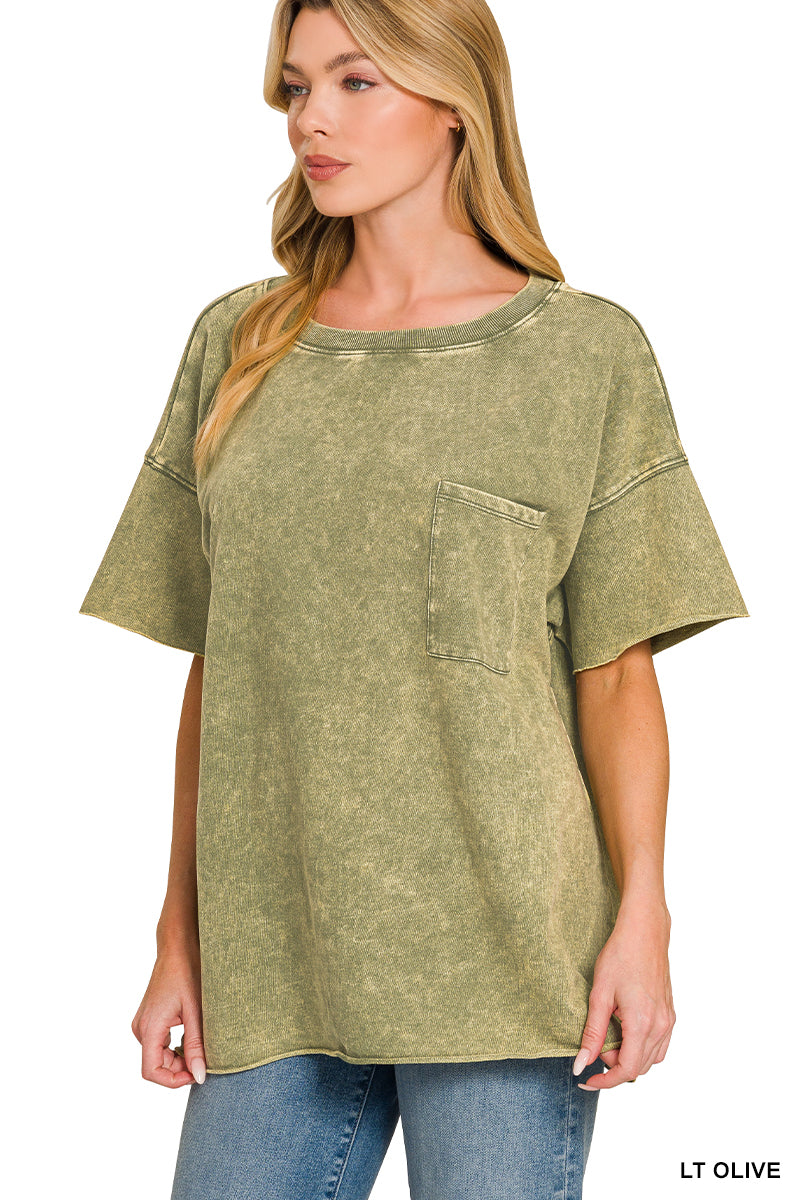 zenana-french-terry-washed-drop-shoulder-raw-edge-top image 2
