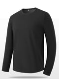 Men's Plus Size Solid Color Long Sleeve Casual T-Shirt | Tampa Bay Discounts