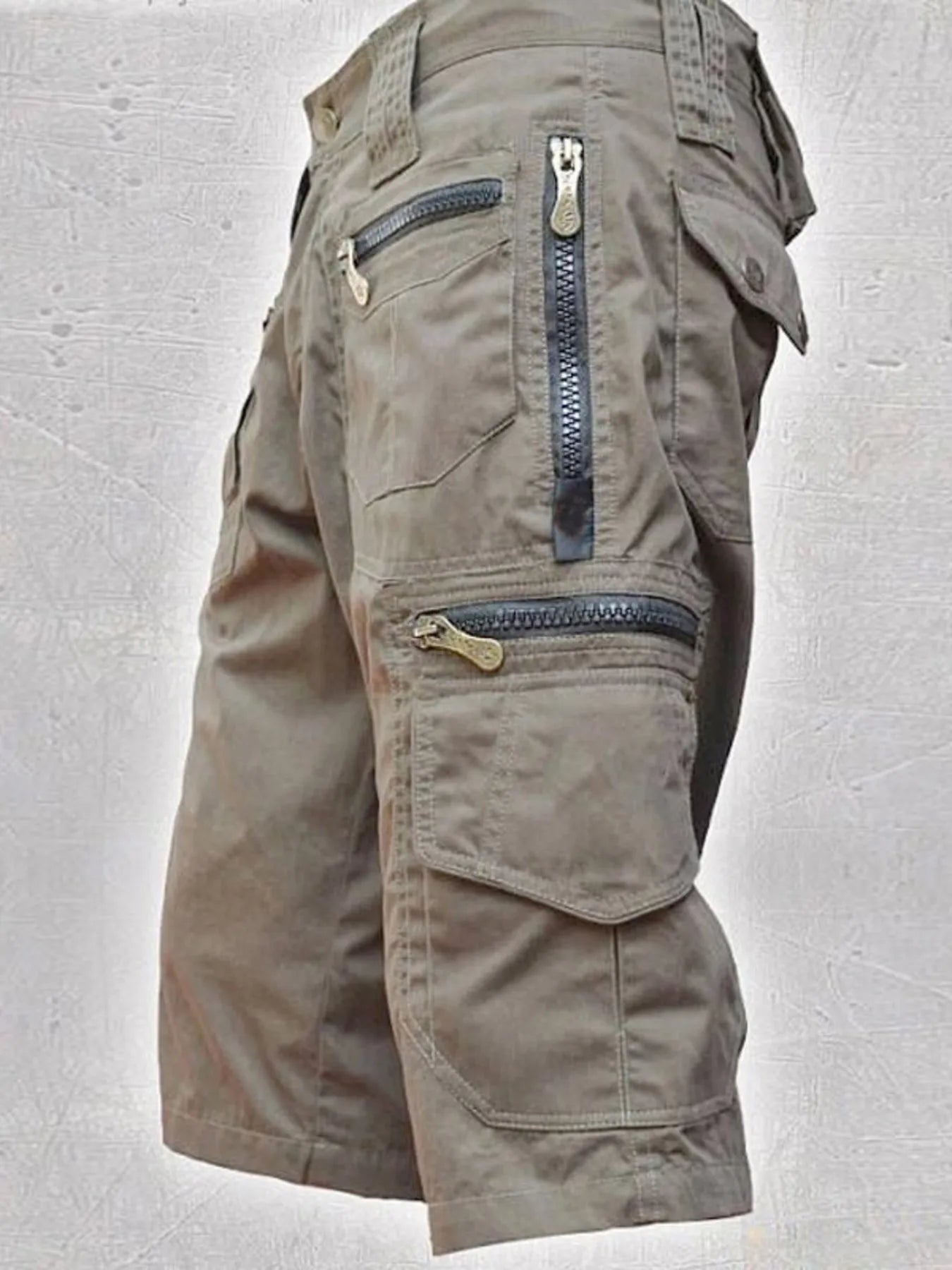 Men's Full Size Multi-Pocket Zipper Cargo Shorts Plus Size | Tampa Bay Discounts