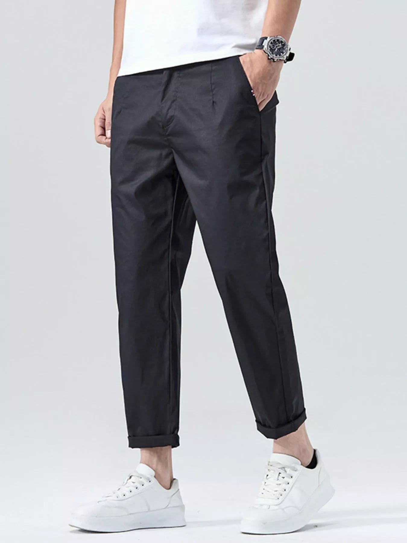 Men's Casual Straight-Leg Cropped Pants | Tampa Bay Discounts