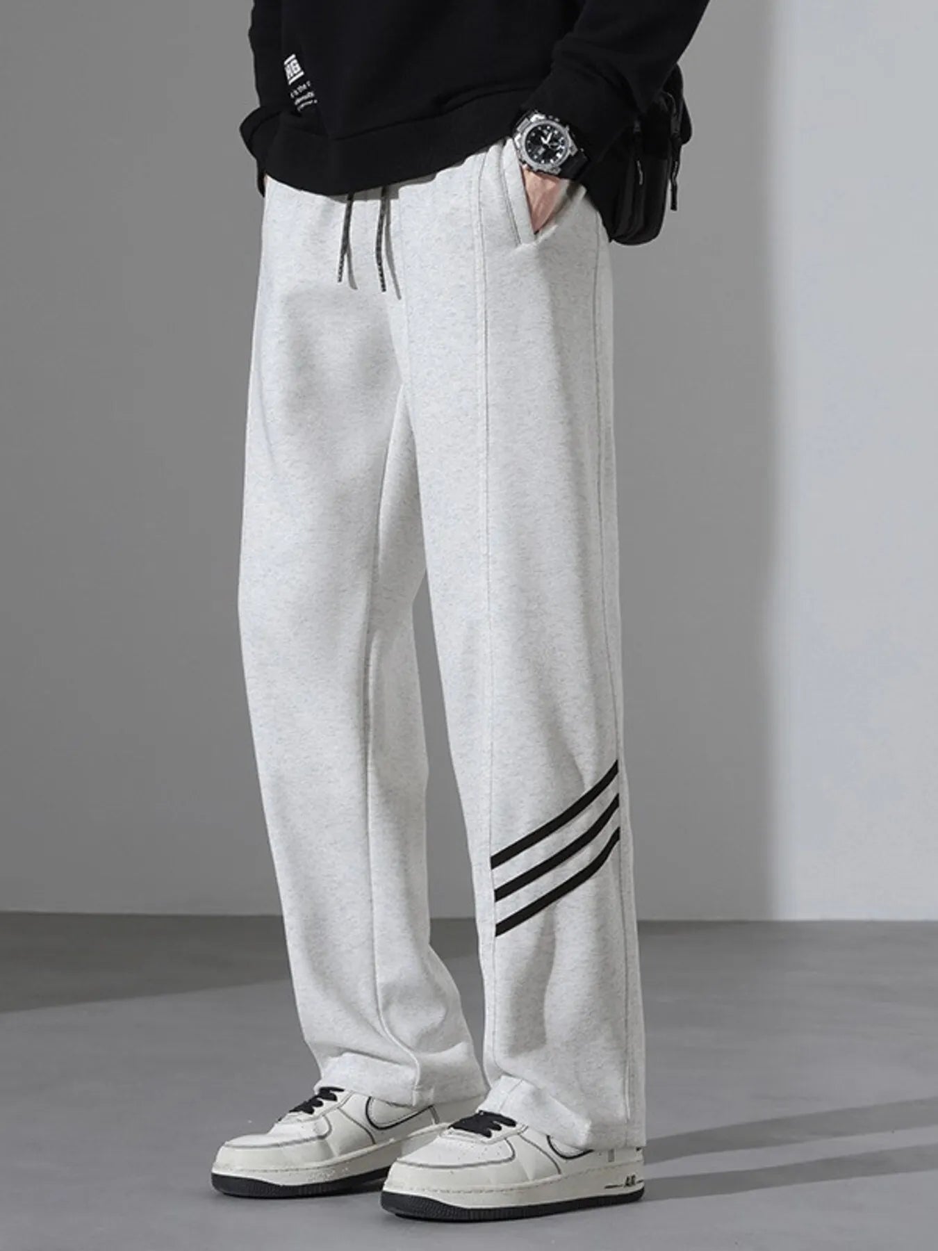 Men's Full Size Casual Loose Fit Sweatpants with Stripes Plus Size | Tampa Bay Discounts