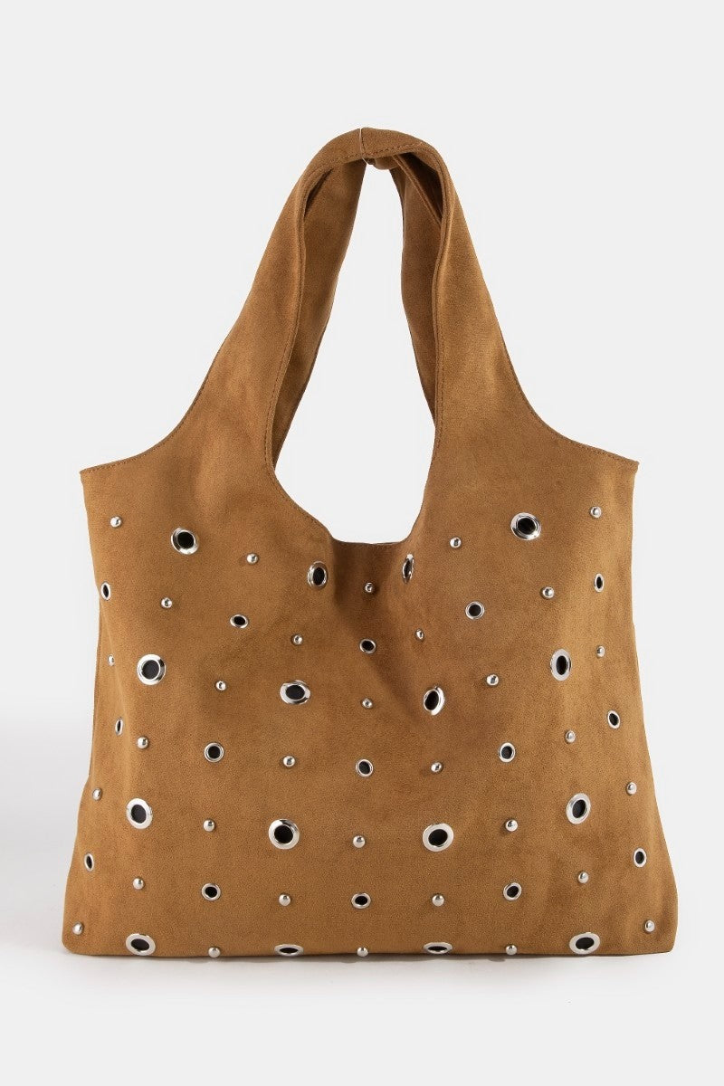 fame-large-grommeted-suede-shoulder-bag 6