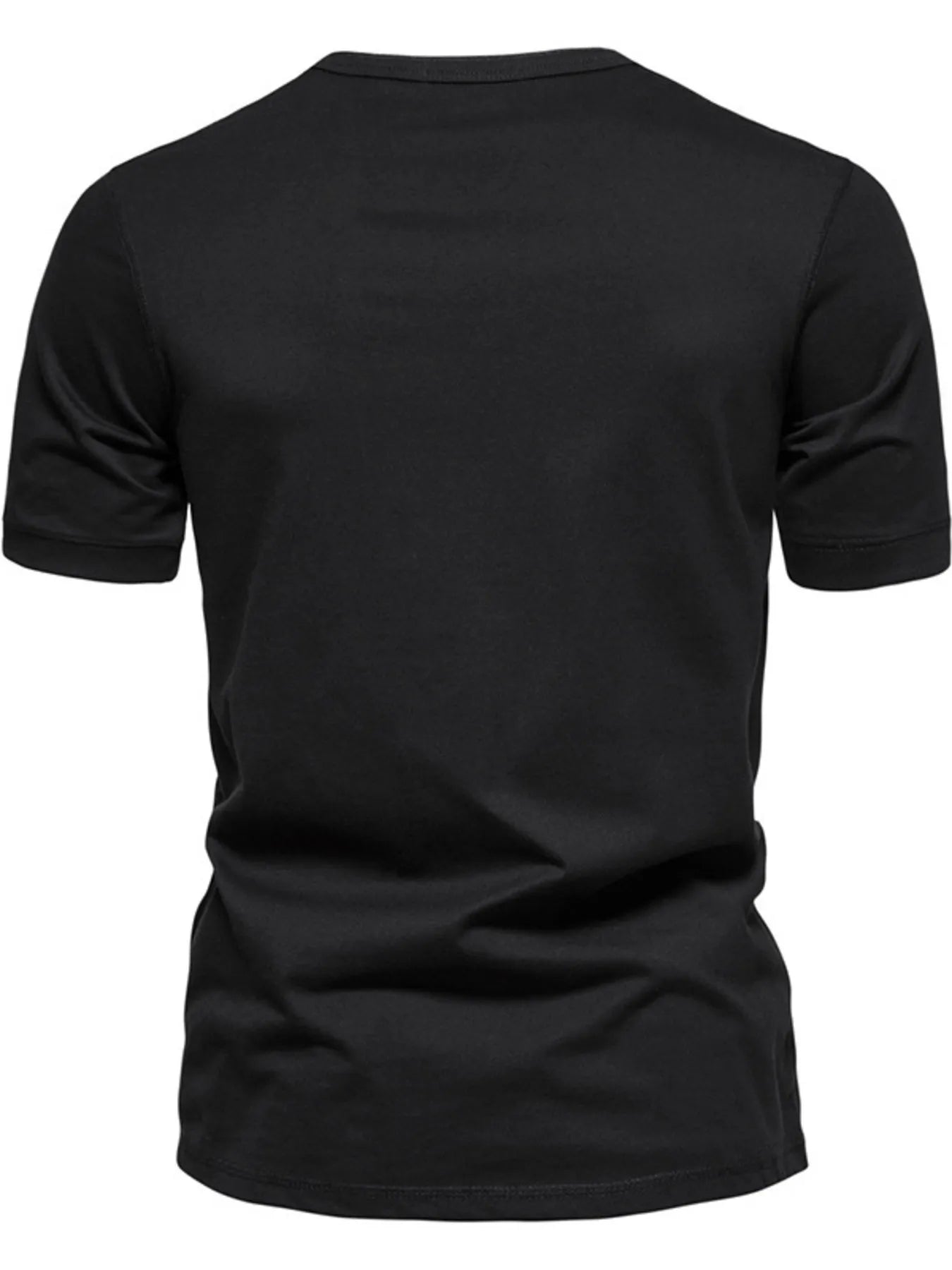 Men's Full Size Henley Style T-Shirt with Button Detail Plus Size | Tampa Bay Discounts