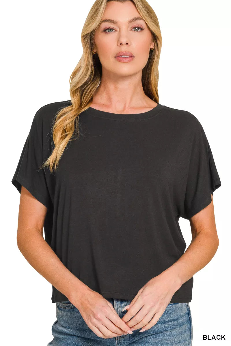 zenana-round-neck-short-sleeve-cropped-t-shirt-1 image 2