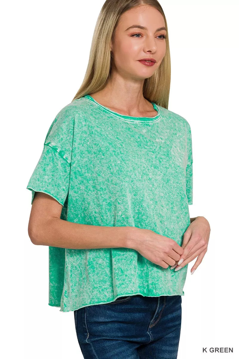 zenana-halo-washed-cotton-short-sleeve-top-1 image 2