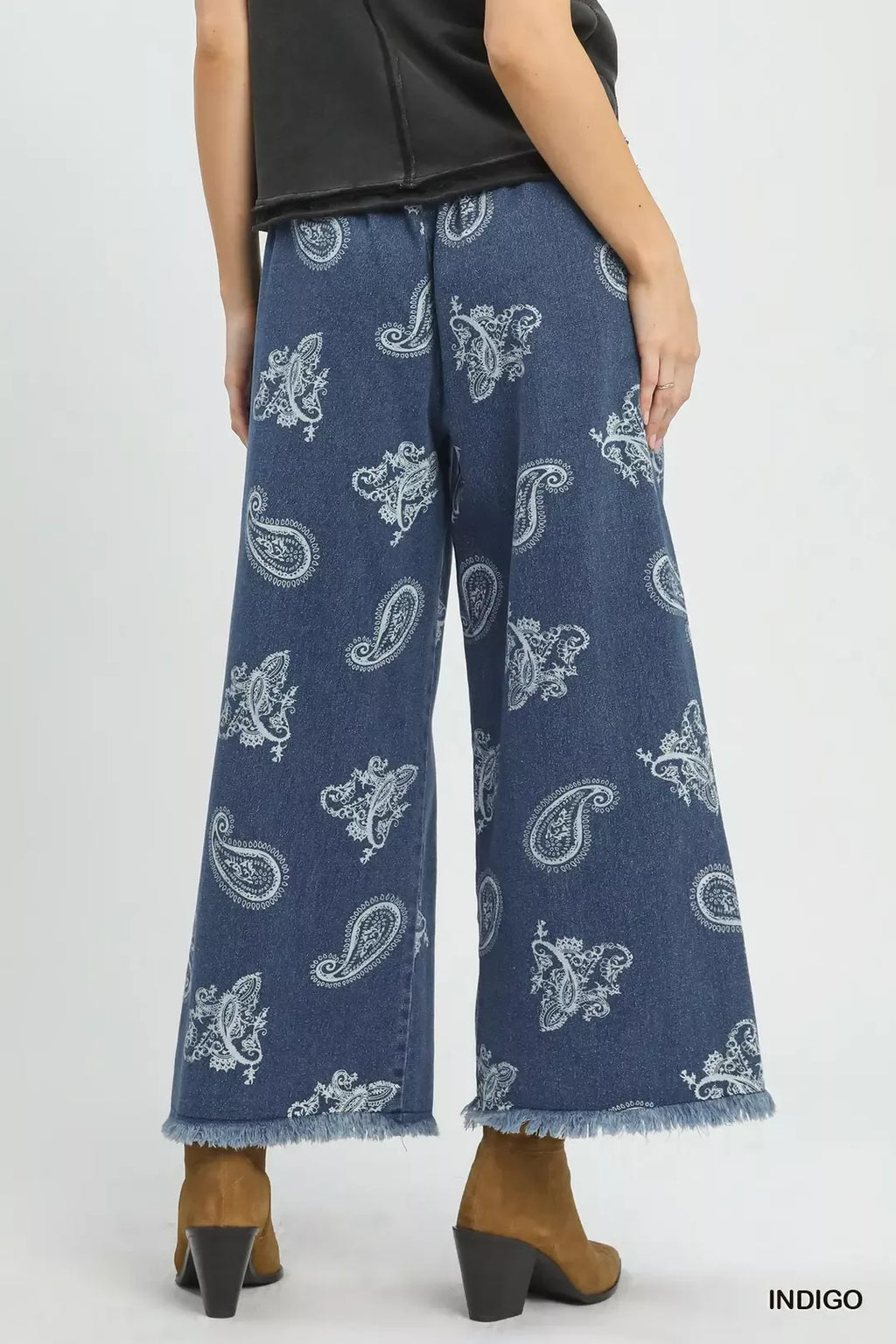 umgee-denim-paisley-wide-leg-pants Image 3