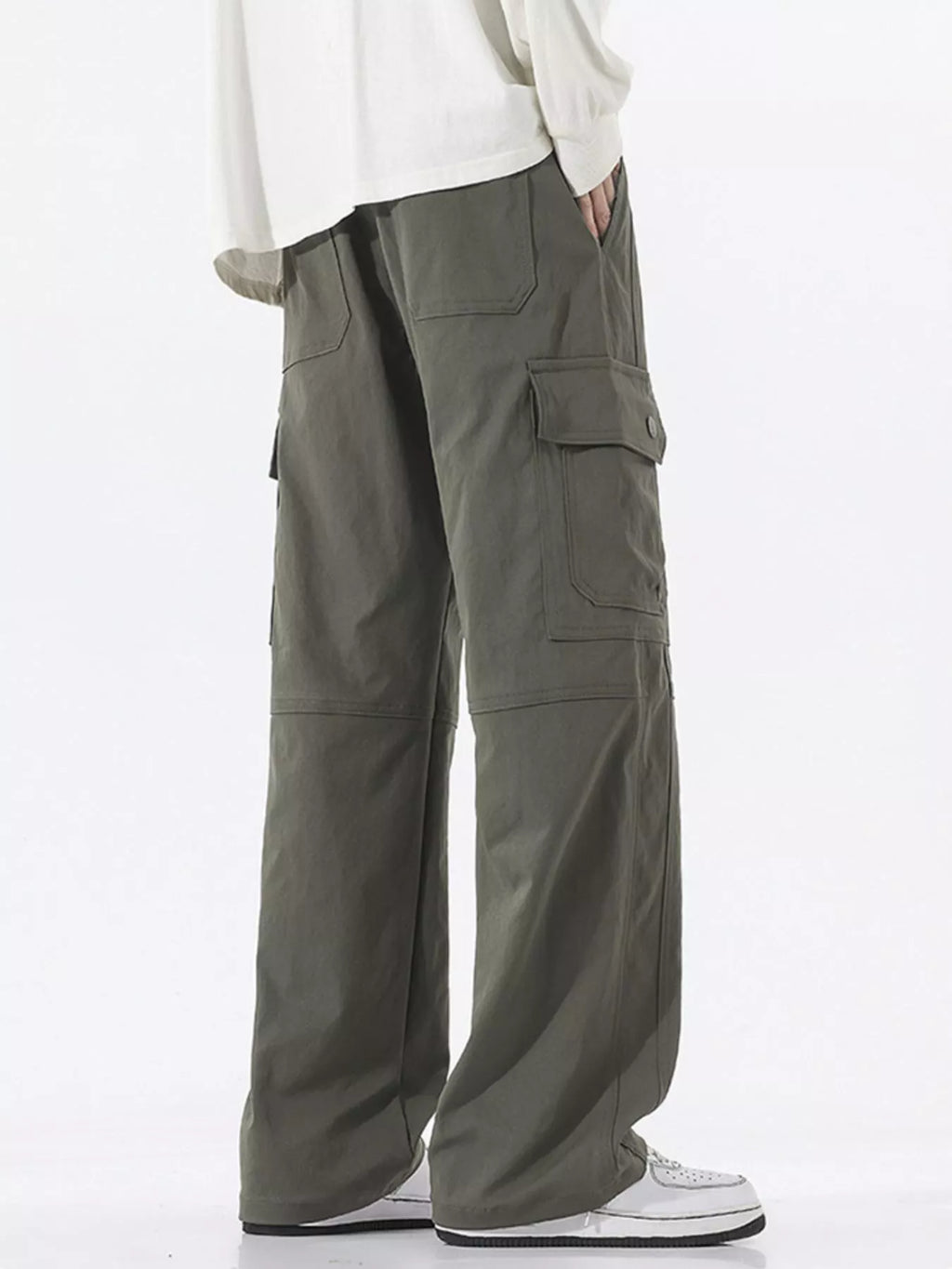 Men's Full Size Drawstring Cargo Wide Leg Pants Plus Size | Tampa Bay Discounts