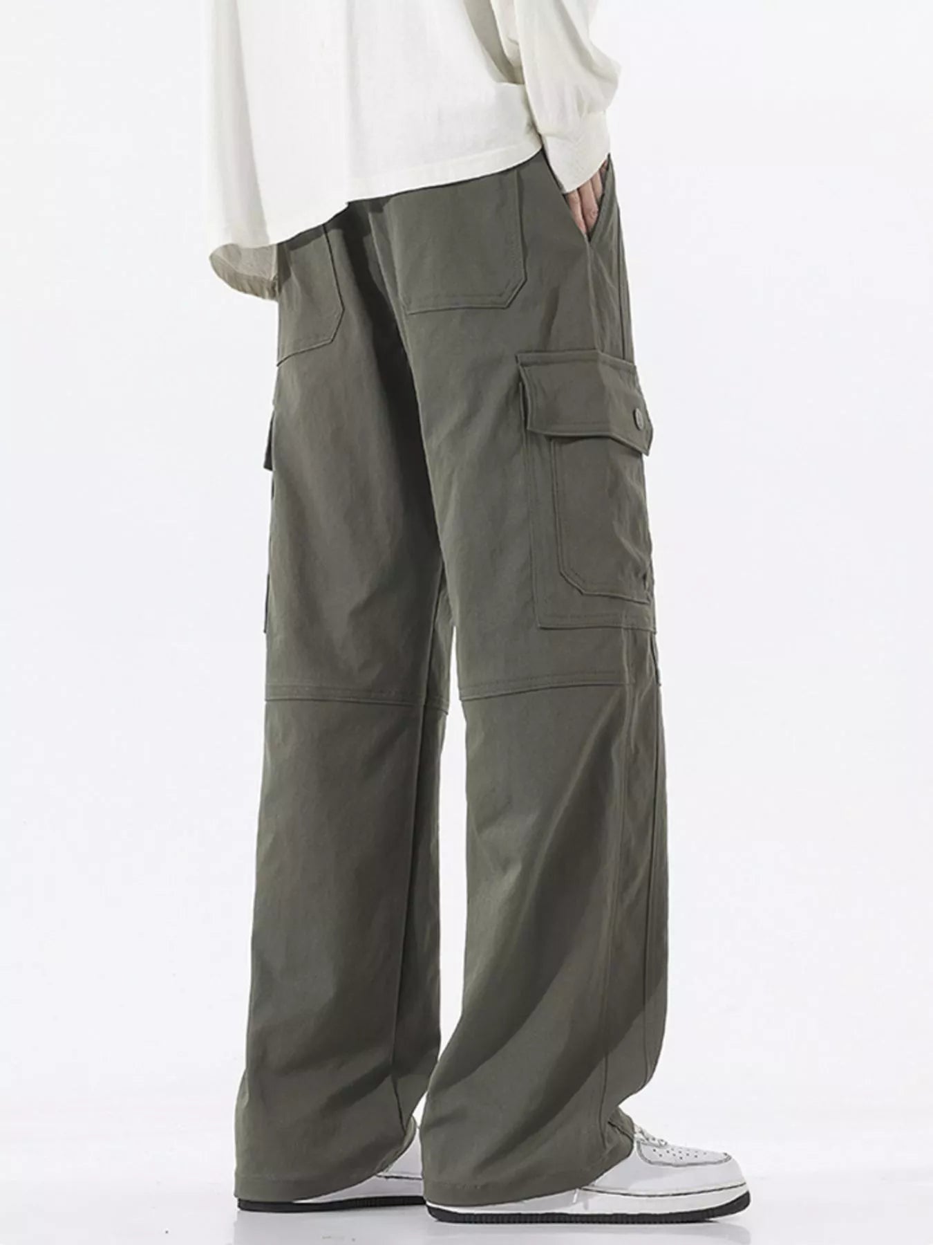 Men's Full Size Drawstring Cargo Wide Leg Pants Plus Size | Tampa Bay Discounts