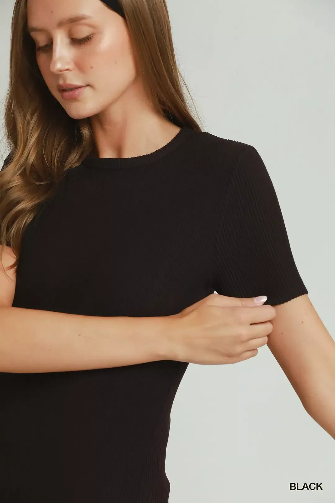 umgee-brushed-rib-short-sleeve-top image 4