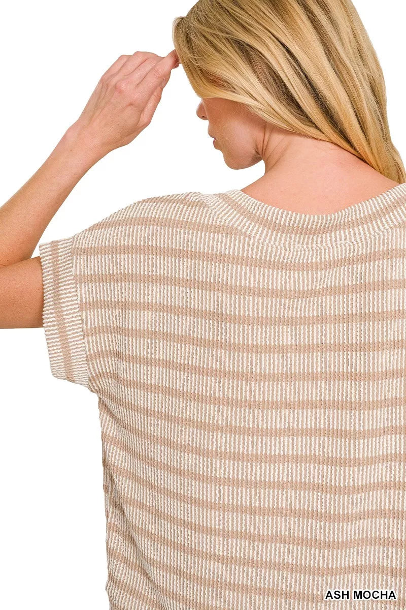 zenana-raised-rib-striped-top image 8