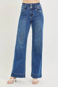 risen-high-rise-wide-leg-wide-band-detail-jeans Image 1
