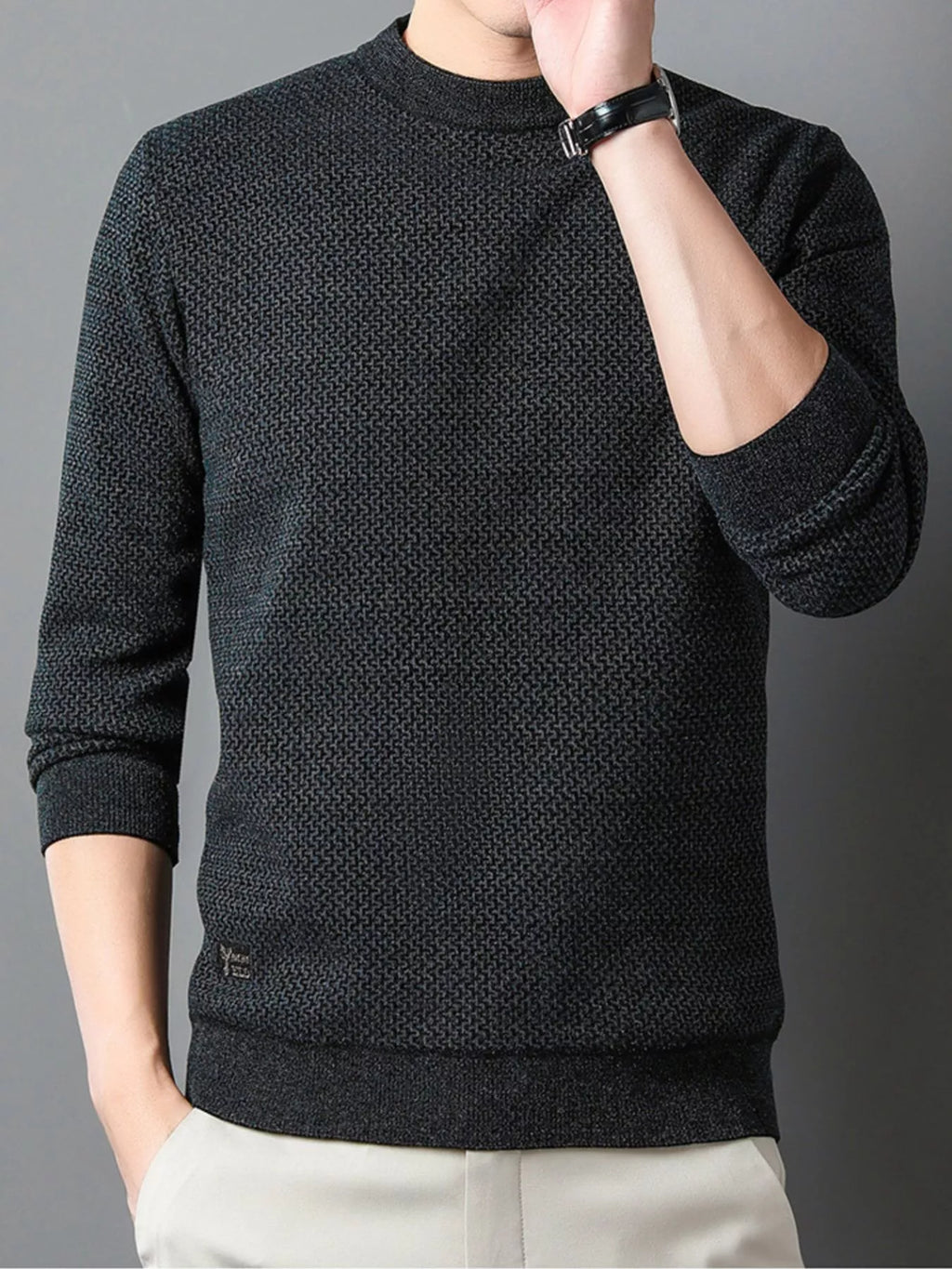 Men's Plus Size Textured Knit Mock Neck Sweater | Tampa Bay Discounts