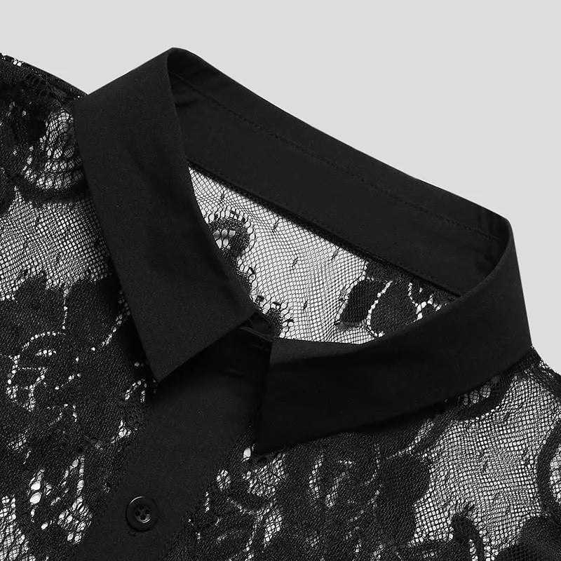 Men's Lace Button Down Long Sleeve Shirt | Tampa Bay Discounts