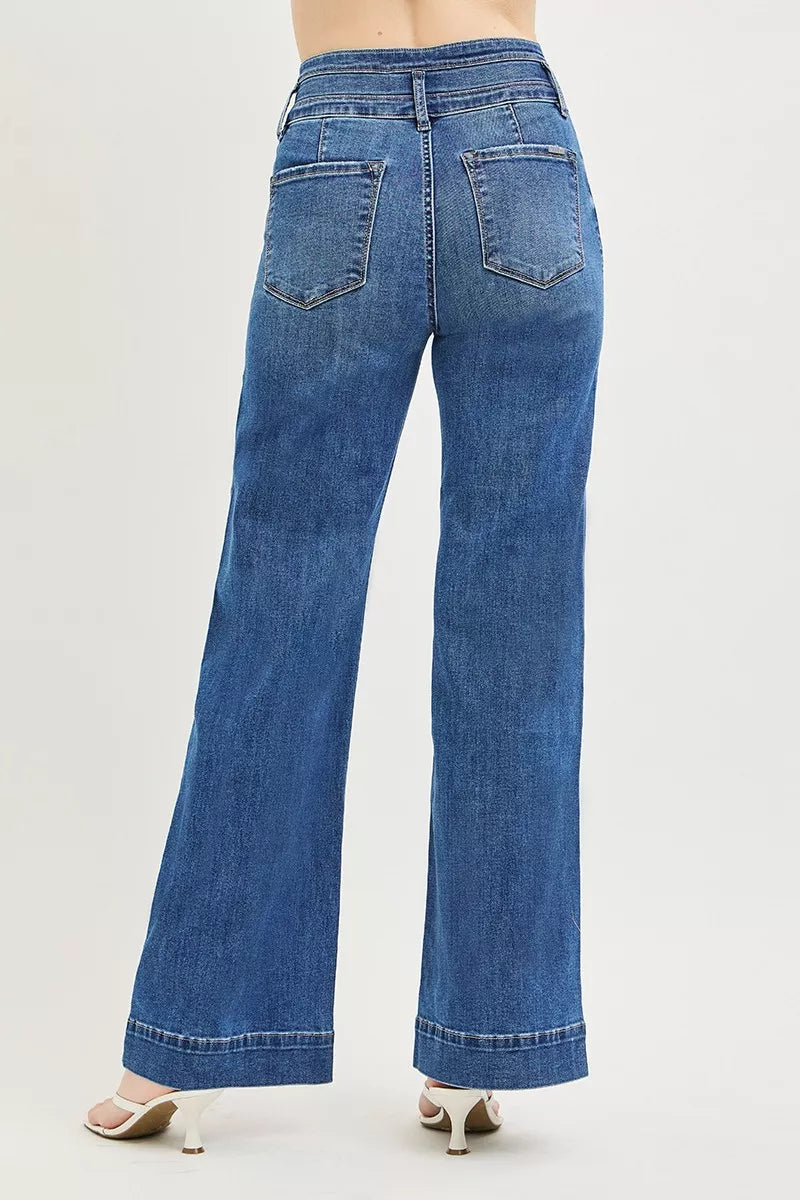 risen-high-rise-wide-leg-wide-band-detail-jeans Image 5