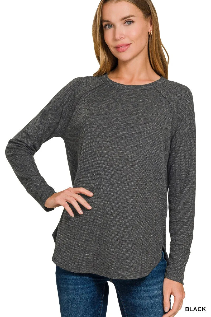 zenana-baby-waffle-long-sleeve-top-1 image 1