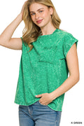 zenana-full-size-crinkle-washed-round-neck-folded-short-sleeve-tee-plus-size-6 image 1