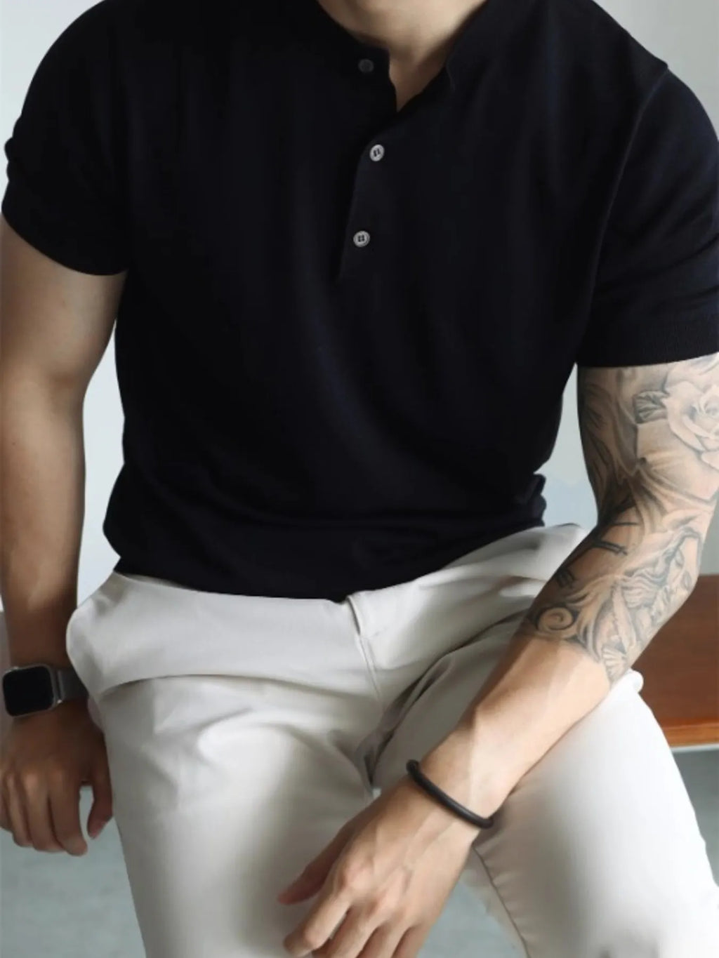 Men's Button Detail Short Sleeve T-Shirt | Tampa Bay Discounts