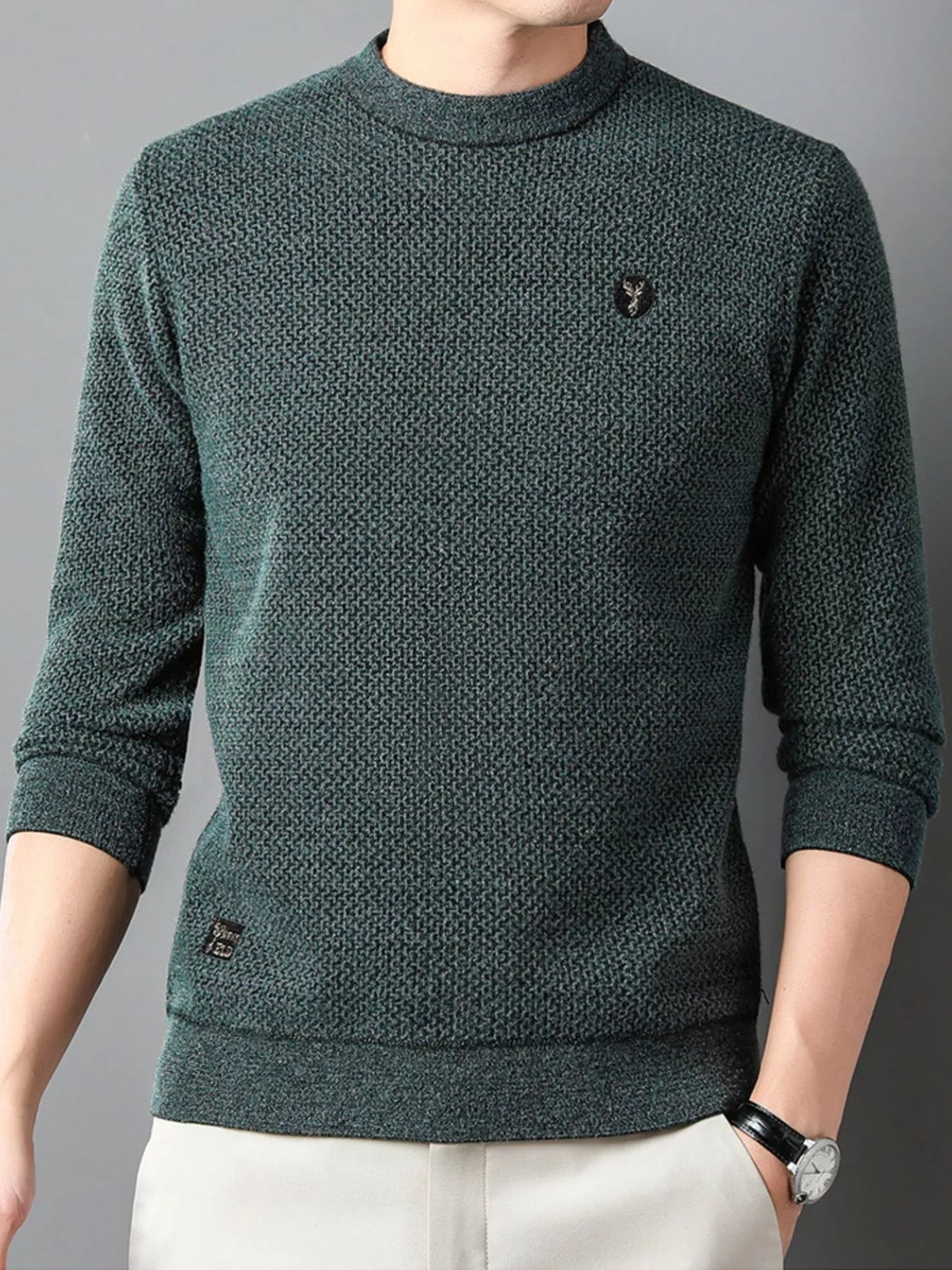 Men's Plus Size Textured Knit Mock Neck Sweater | Tampa Bay Discounts