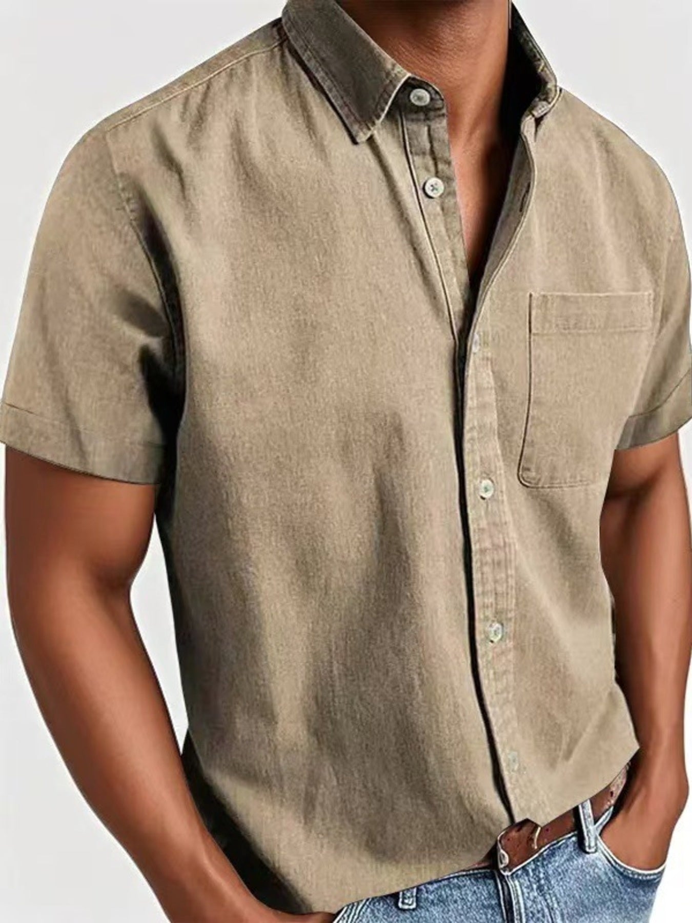 Men's Full Size Casual Short Sleeve Shirt Plus Size | Tampa Bay Discounts