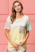bibi-leopard-front-pocket-ft-color-block-crew-neck-top image 1