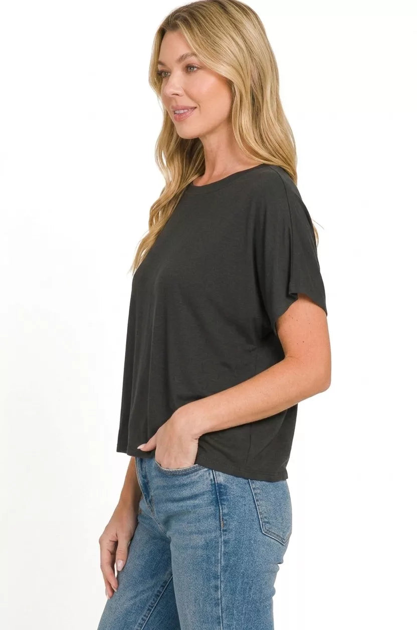 zenana-round-neck-short-sleeve-cropped-t-shirt-1 image 4