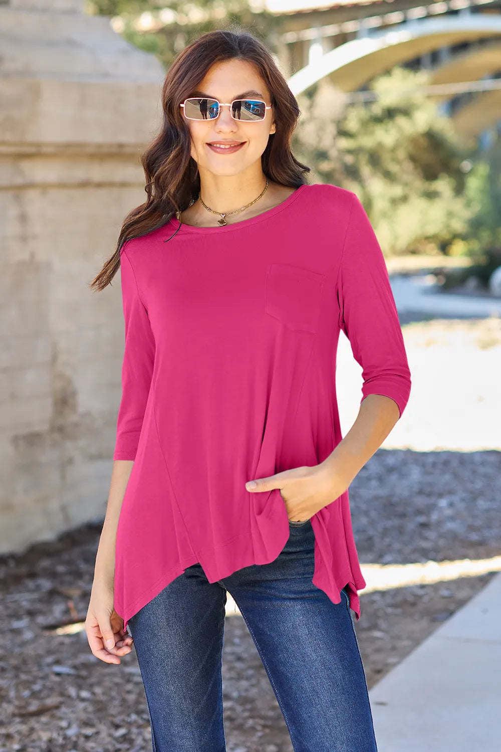 basic-bae-full-size-round-neck-pocketed-t-shirt image 5