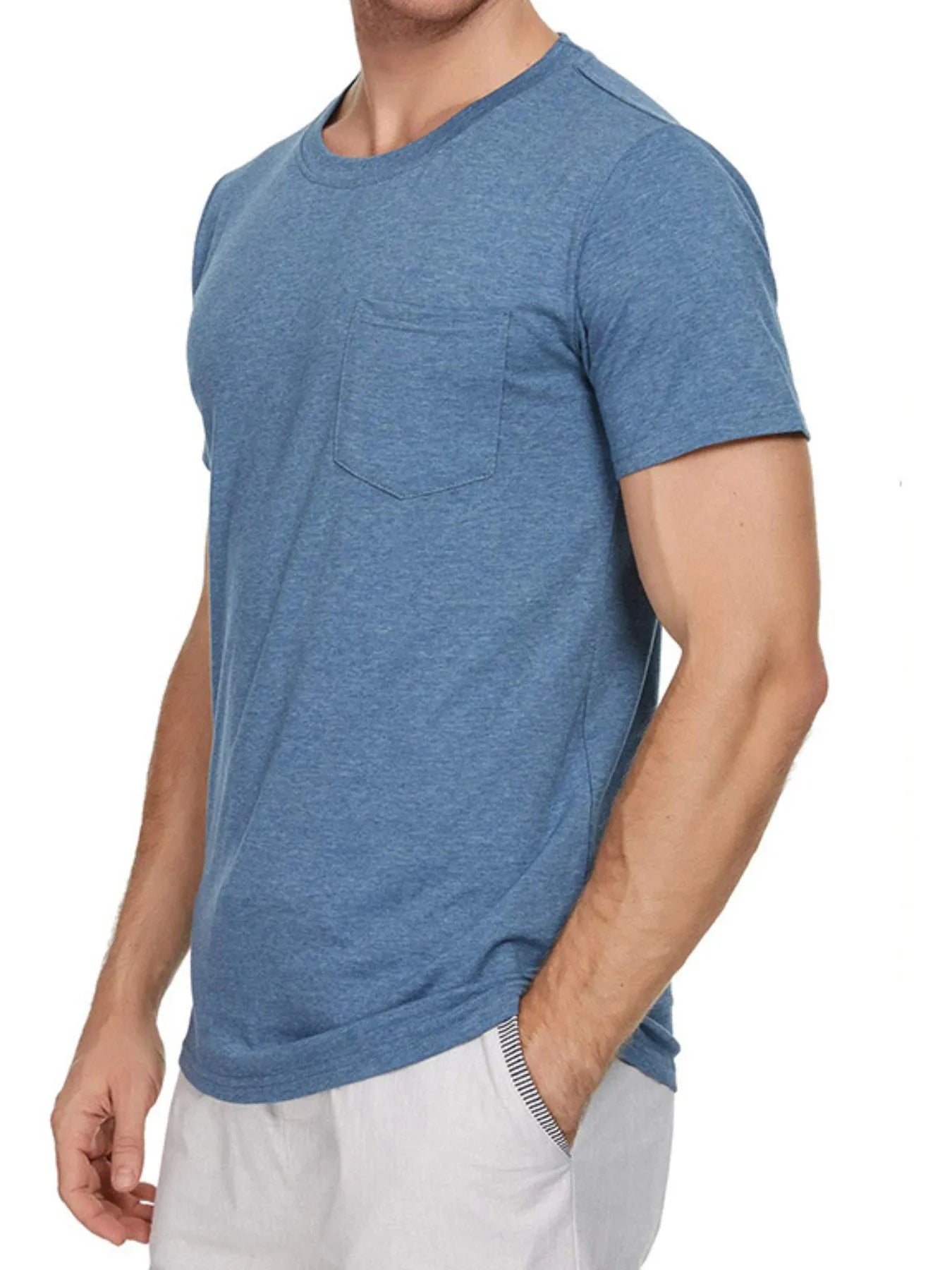 Men's Classic Round Neck Pocket T-Shirt | Tampa Bay Discounts