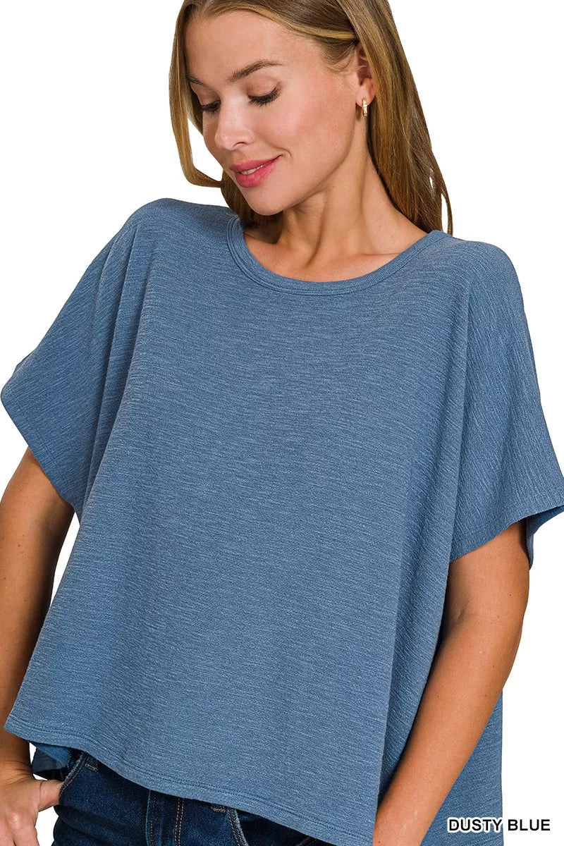 zenana-cotton-slub-oversized-tee image 3
