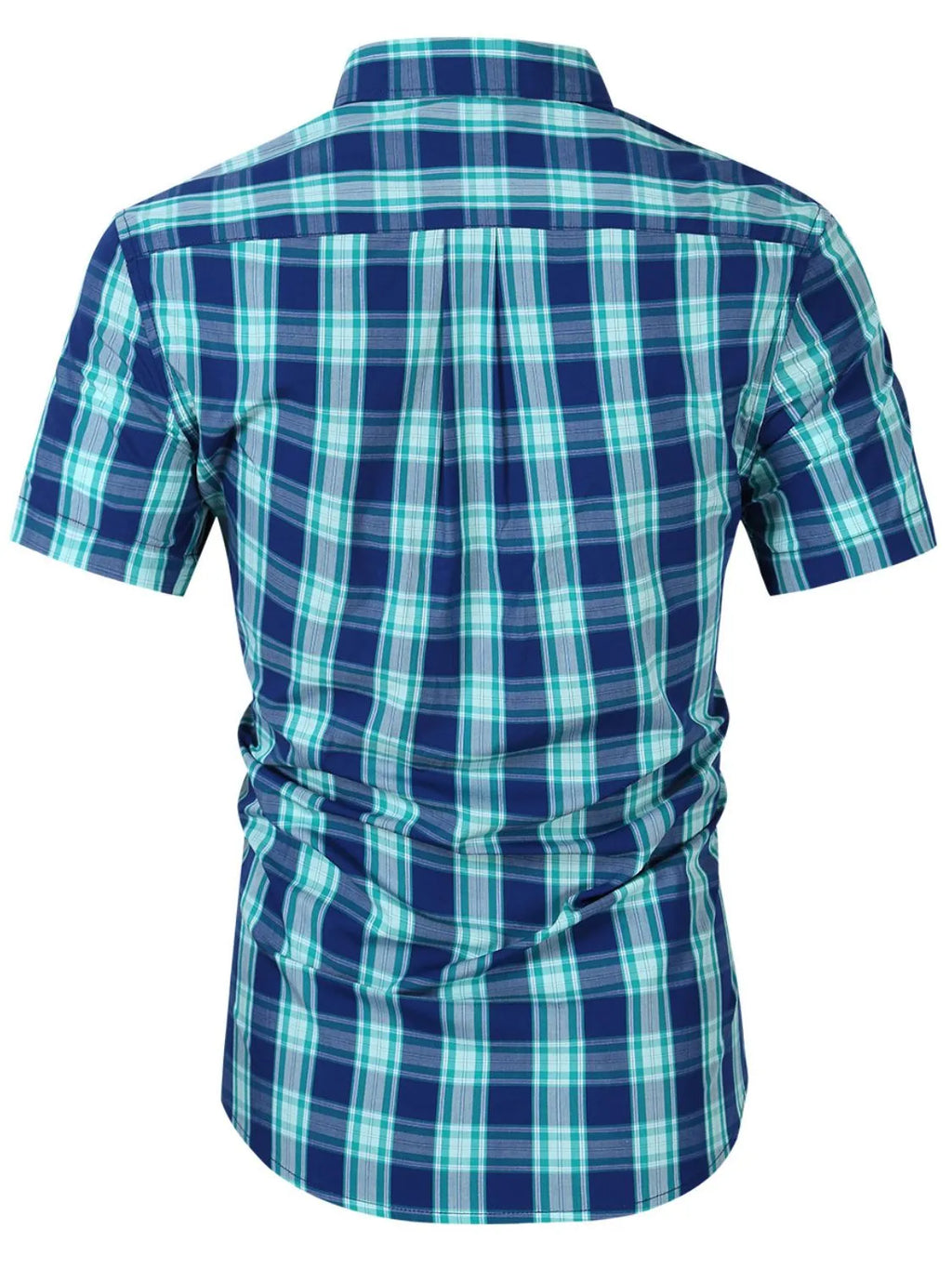 Men's Plaid Collared Neck Short Sleeve Shirt | Tampa Bay Discounts