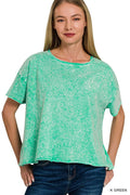 zenana-halo-washed-cotton-short-sleeve-top-1 image 1