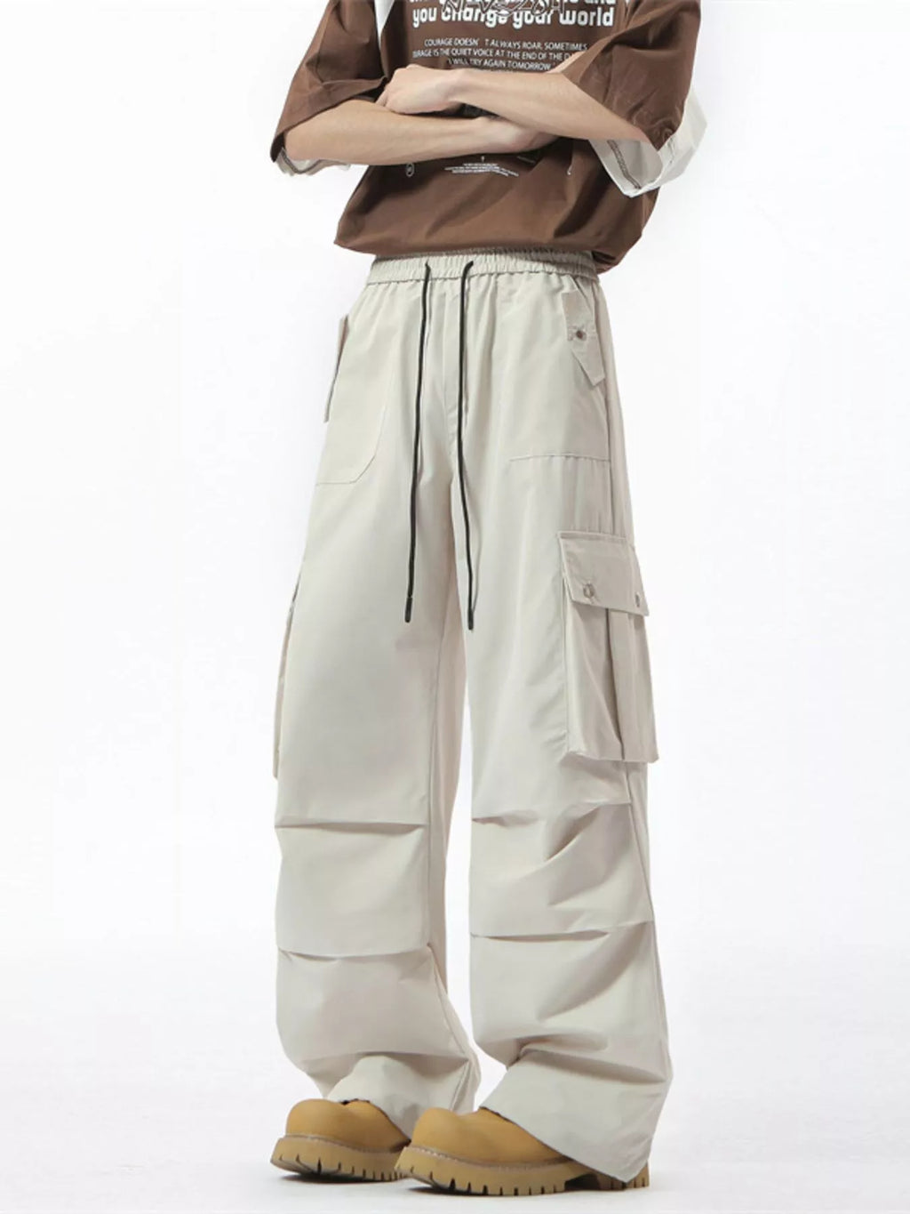 Men's Full Size Drawstring Loose Fit Cargo Pants Plus Size | Tampa Bay Discounts