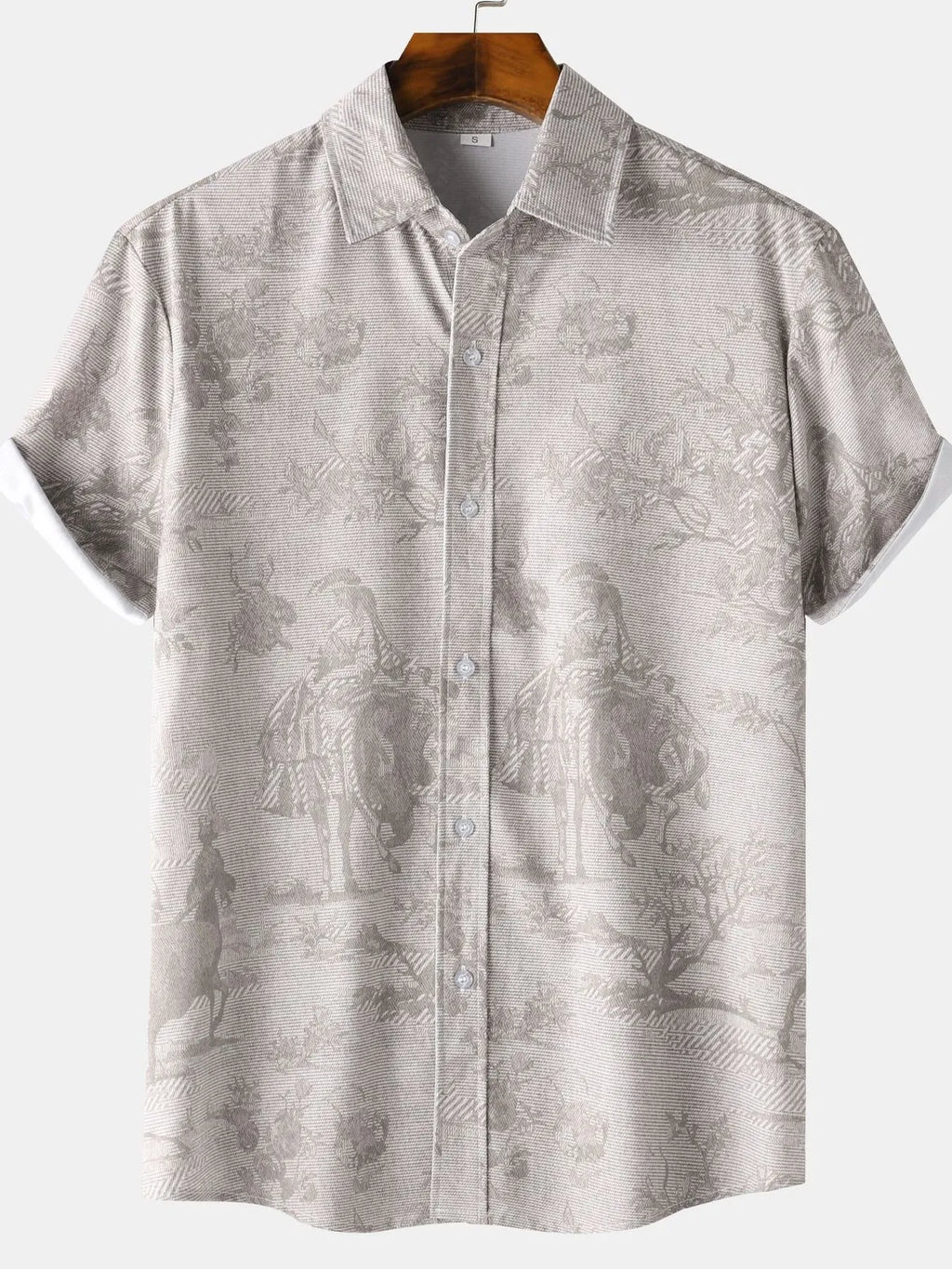 Men's Vintage Print Short Sleeve Casual Shirt | Tampa Bay Discounts