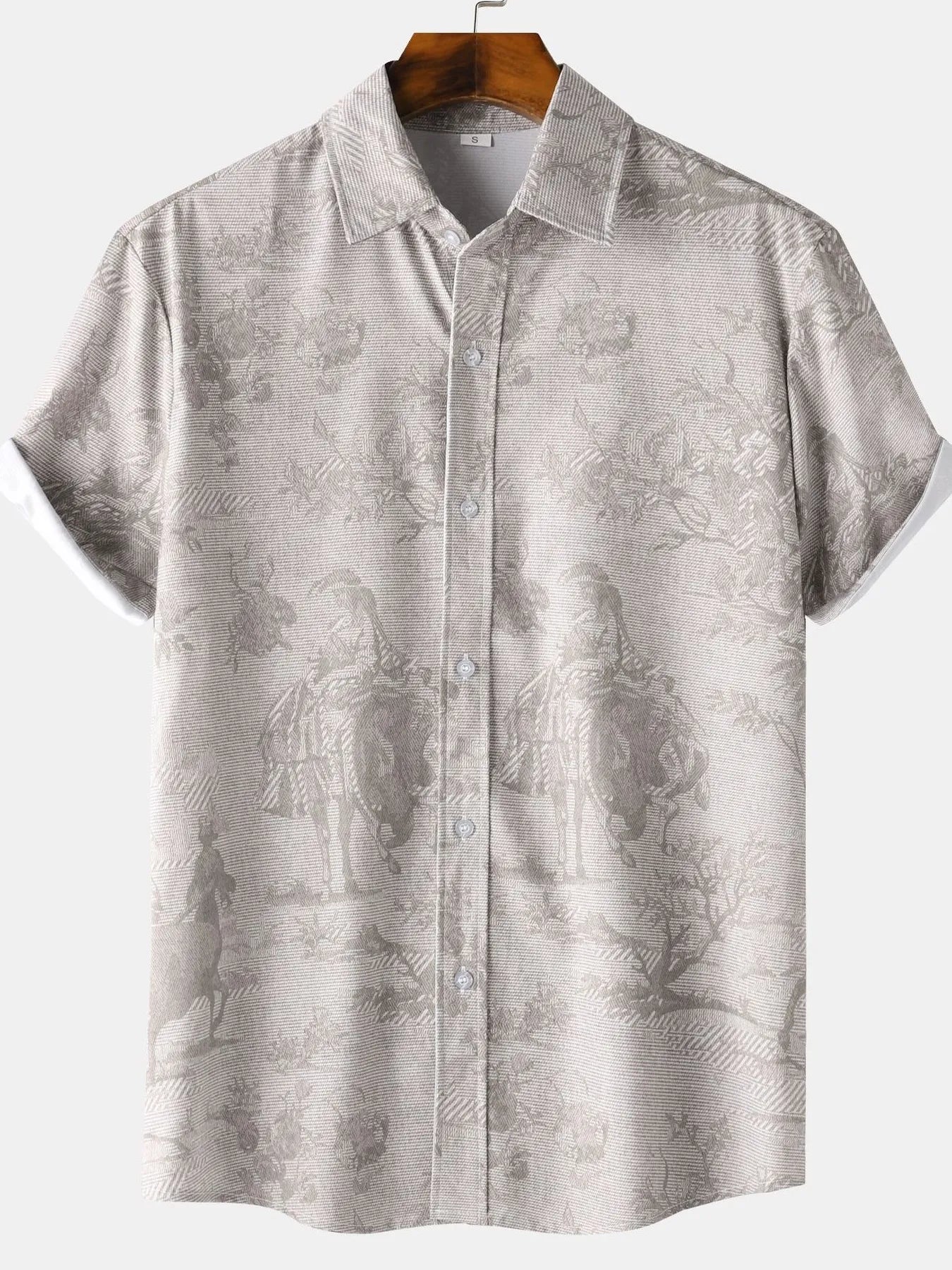 Men's Vintage Print Short Sleeve Casual Shirt | Tampa Bay Discounts