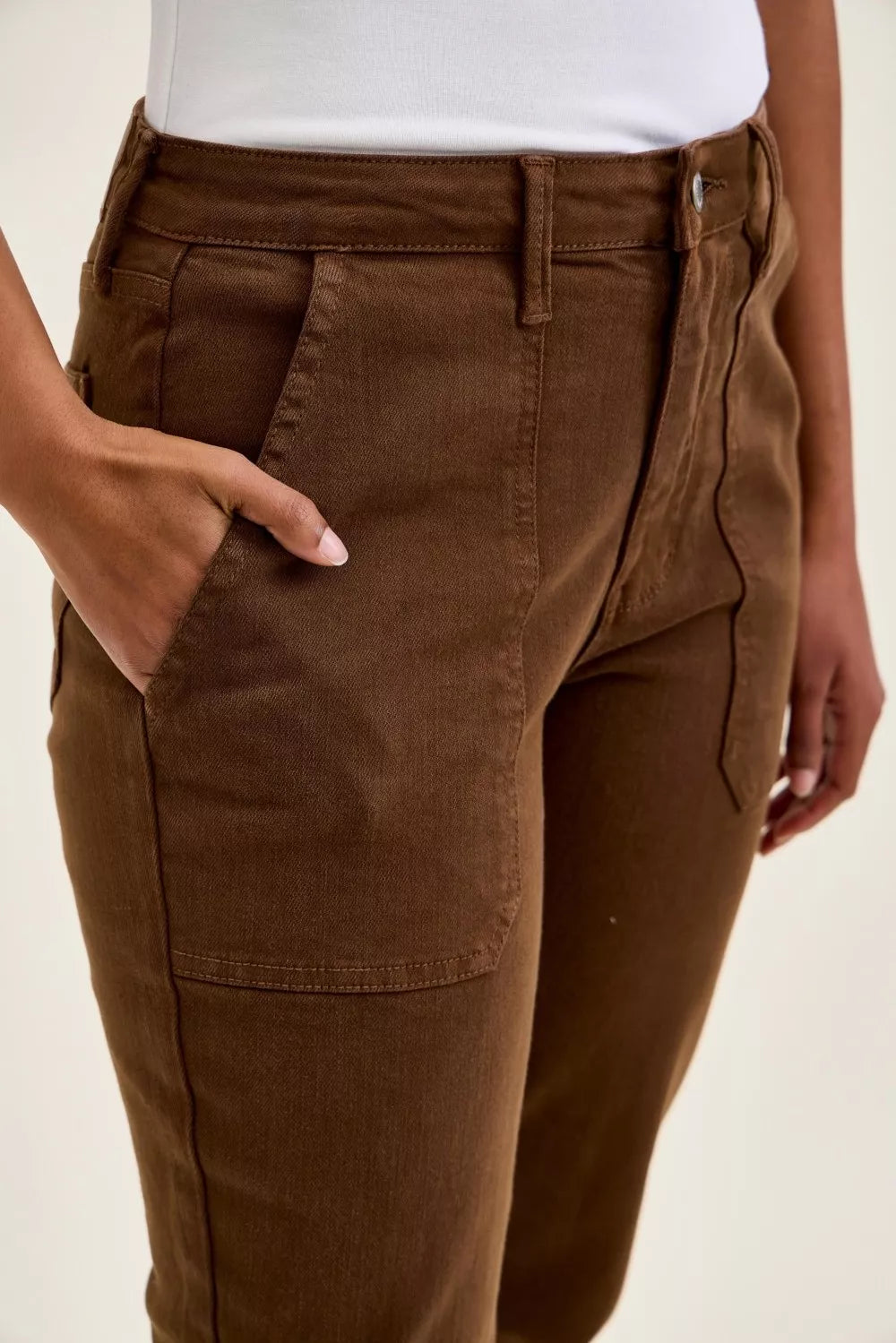 judy-blue-high-waist-aurora-weekender-jeans-with-knee-darts-c-mahogany Image 4