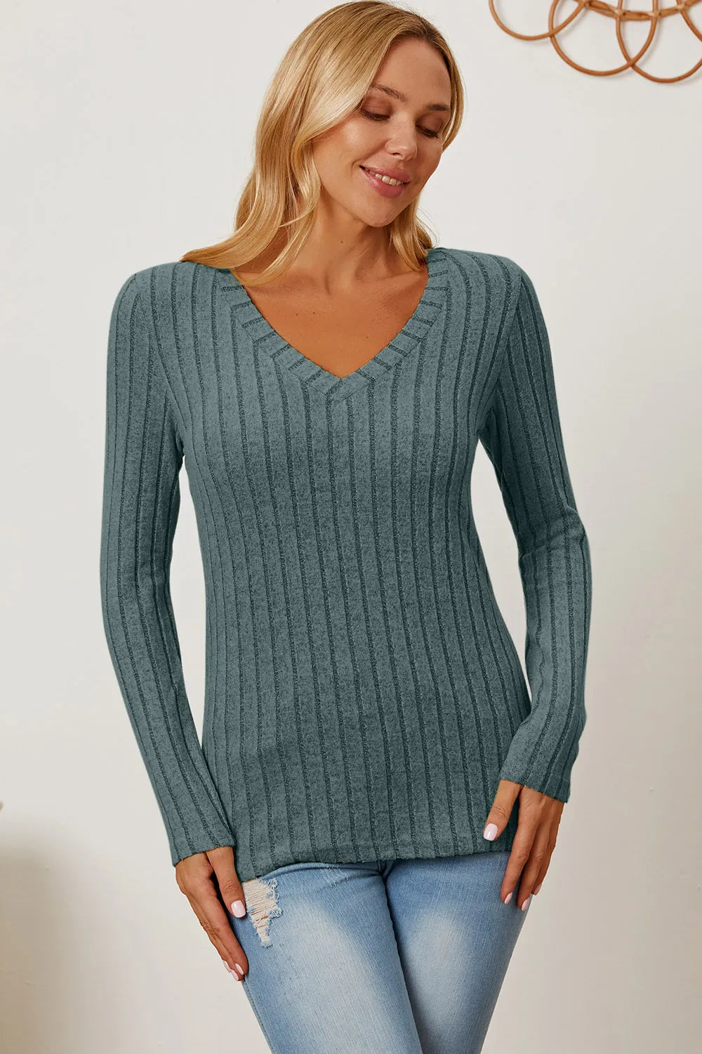 basic-bae-full-size-ribbed-v-neck-long-sleeve-t-shirt image 13