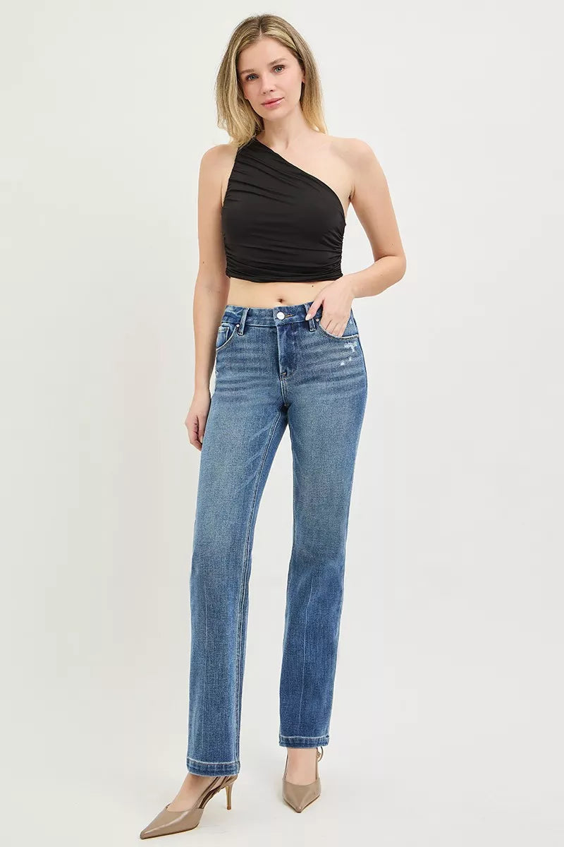 risen-tummy-control-4way-stretch-mid-rise-straight-crease-line Image 6