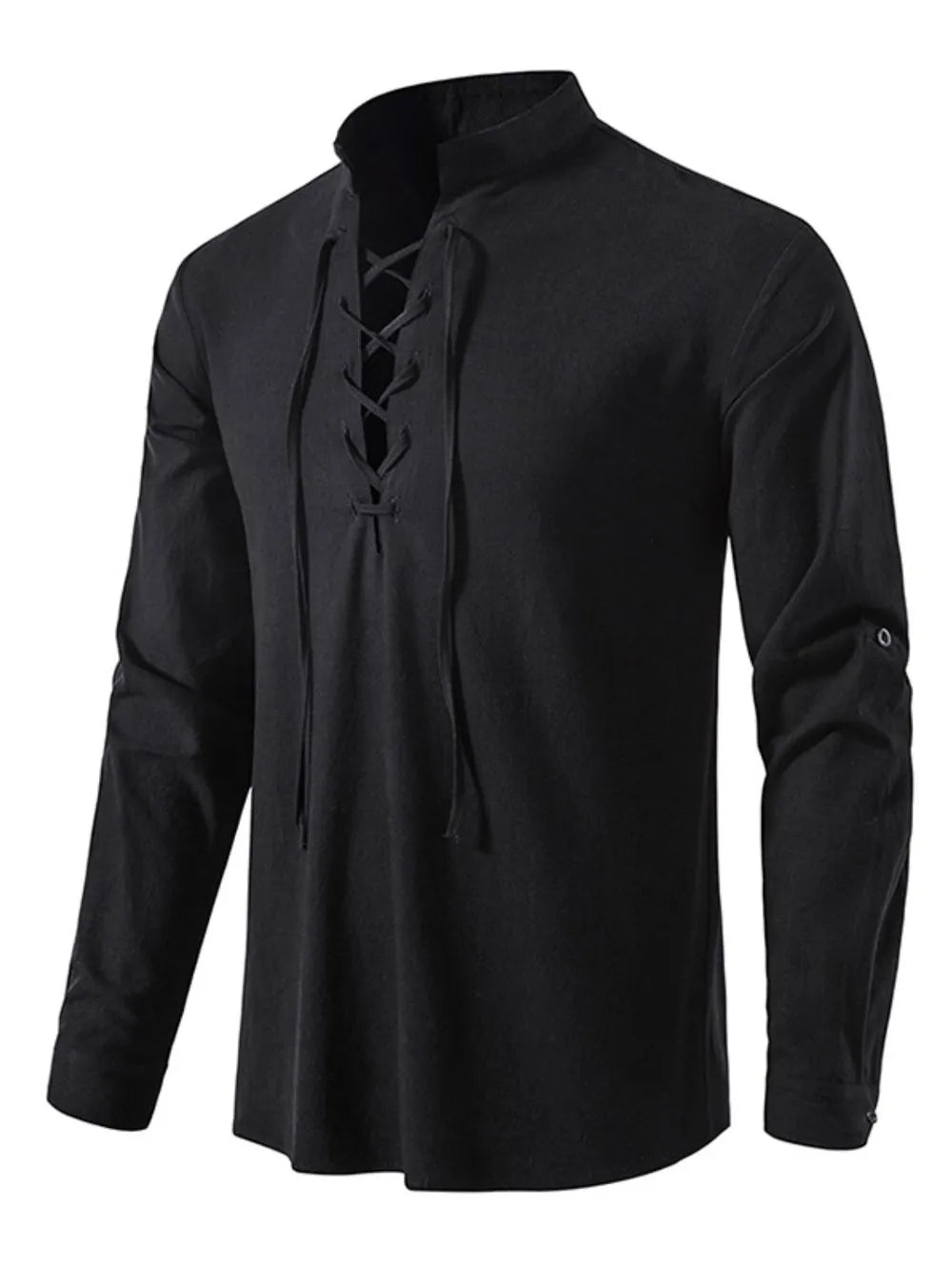 Men's Lace Up Long Sleeve Blouse | Tampa Bay Discounts