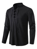 Men's Lace Up Long Sleeve Blouse | Tampa Bay Discounts