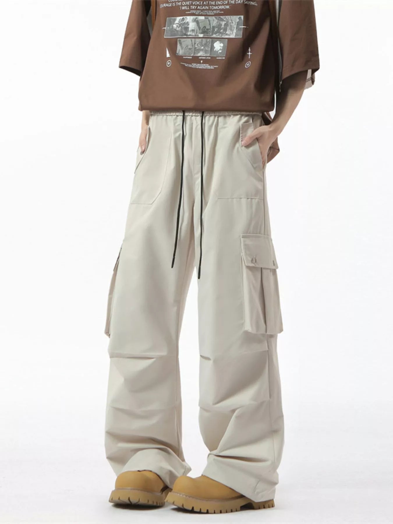 Men's Full Size Drawstring Loose Fit Cargo Pants Plus Size | Tampa Bay Discounts