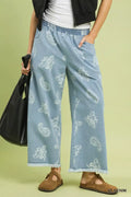umgee-denim-paisley-wide-leg-pants-1 Image 1