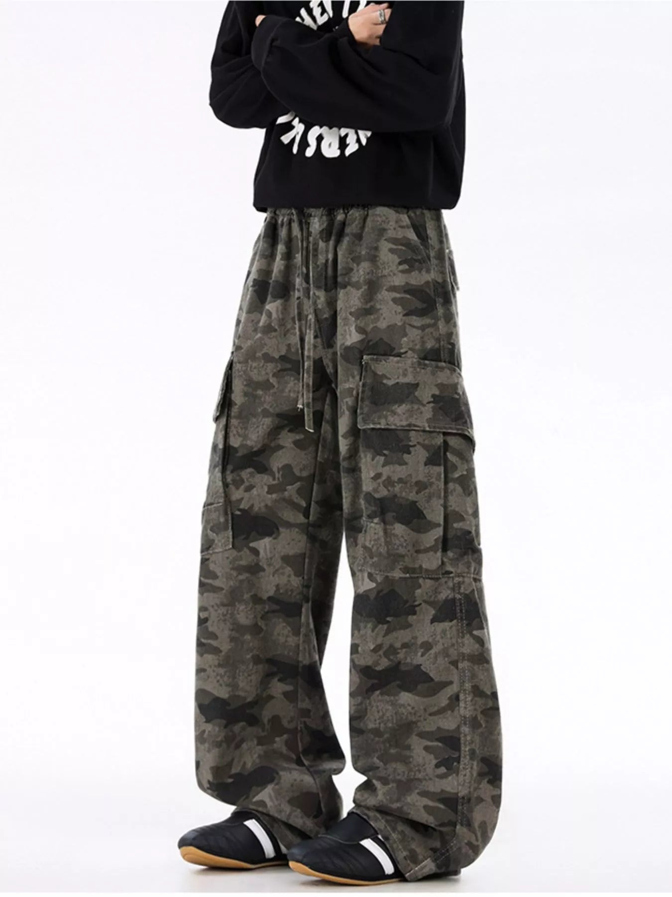 Men's Plus Size Camouflage Wide Leg Pants | Tampa Bay Discounts