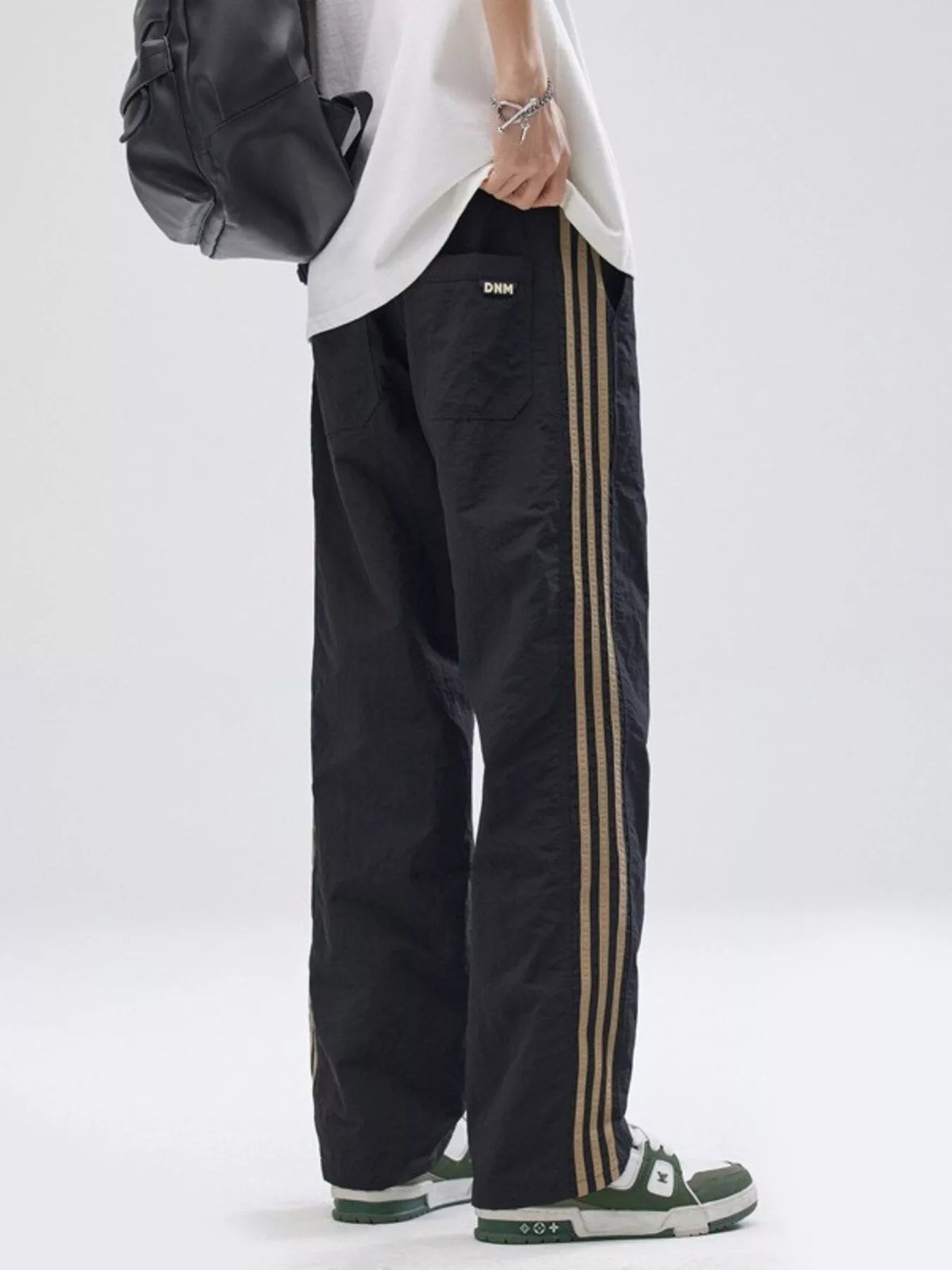 Men's Full Size Side Striped Wide Leg Pants Plus Size | Tampa Bay Discounts