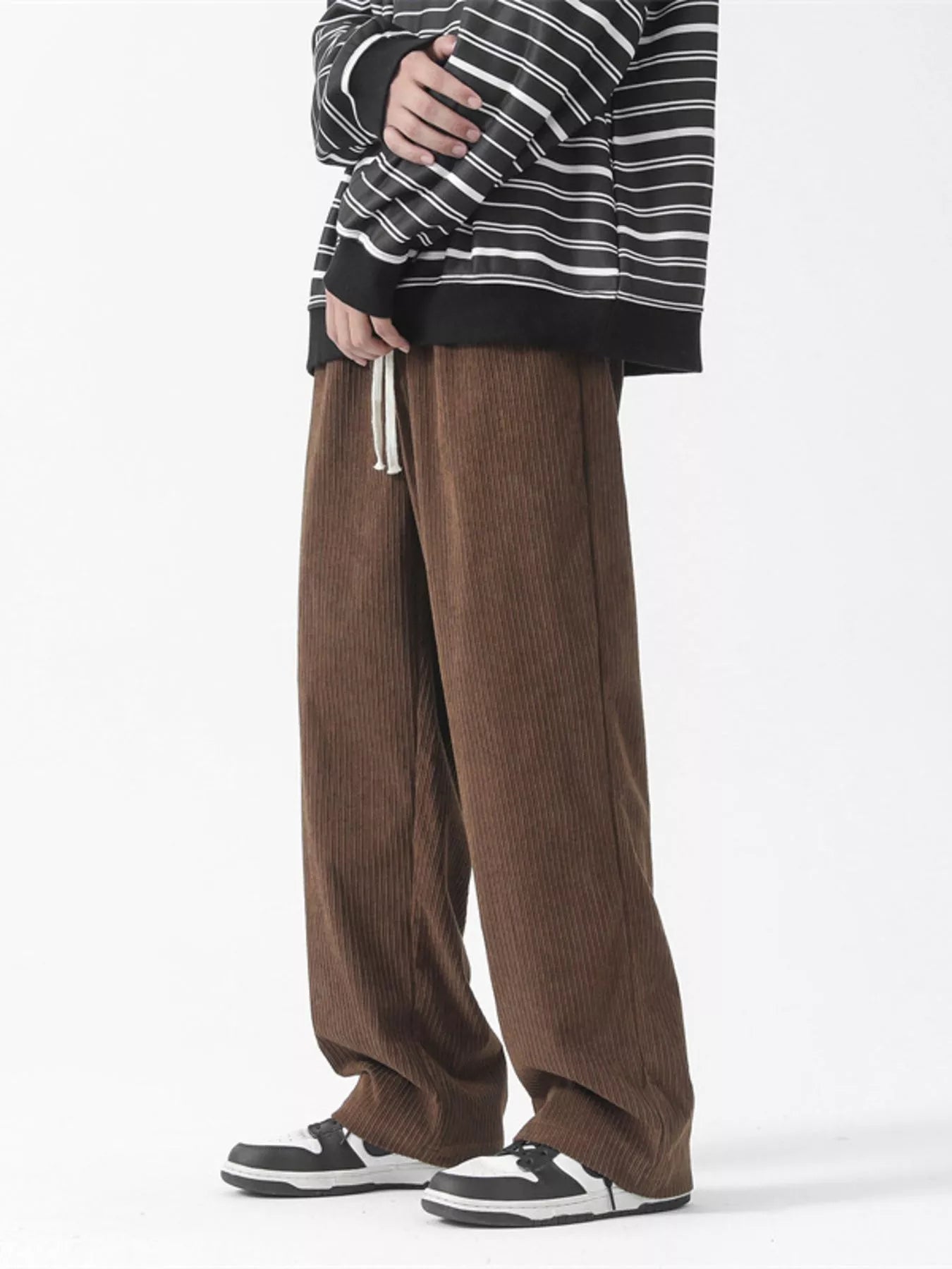 Men's Full Size Drawstring Wide Leg Corduroy Pants Plus Size | Tampa Bay Discounts